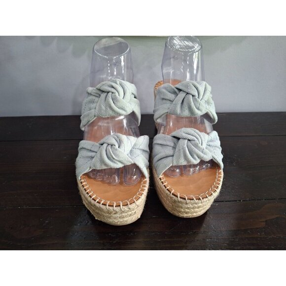 EUC Dolce Vita Blue Denim Lera Bow Espadrille Platform Wedge Sandals/Sz. 7.5 - Picture 5 of 10